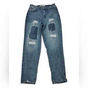 Ymi Jeans Ripped Faded Dark Wash Skinny Fit Size 9 Womens